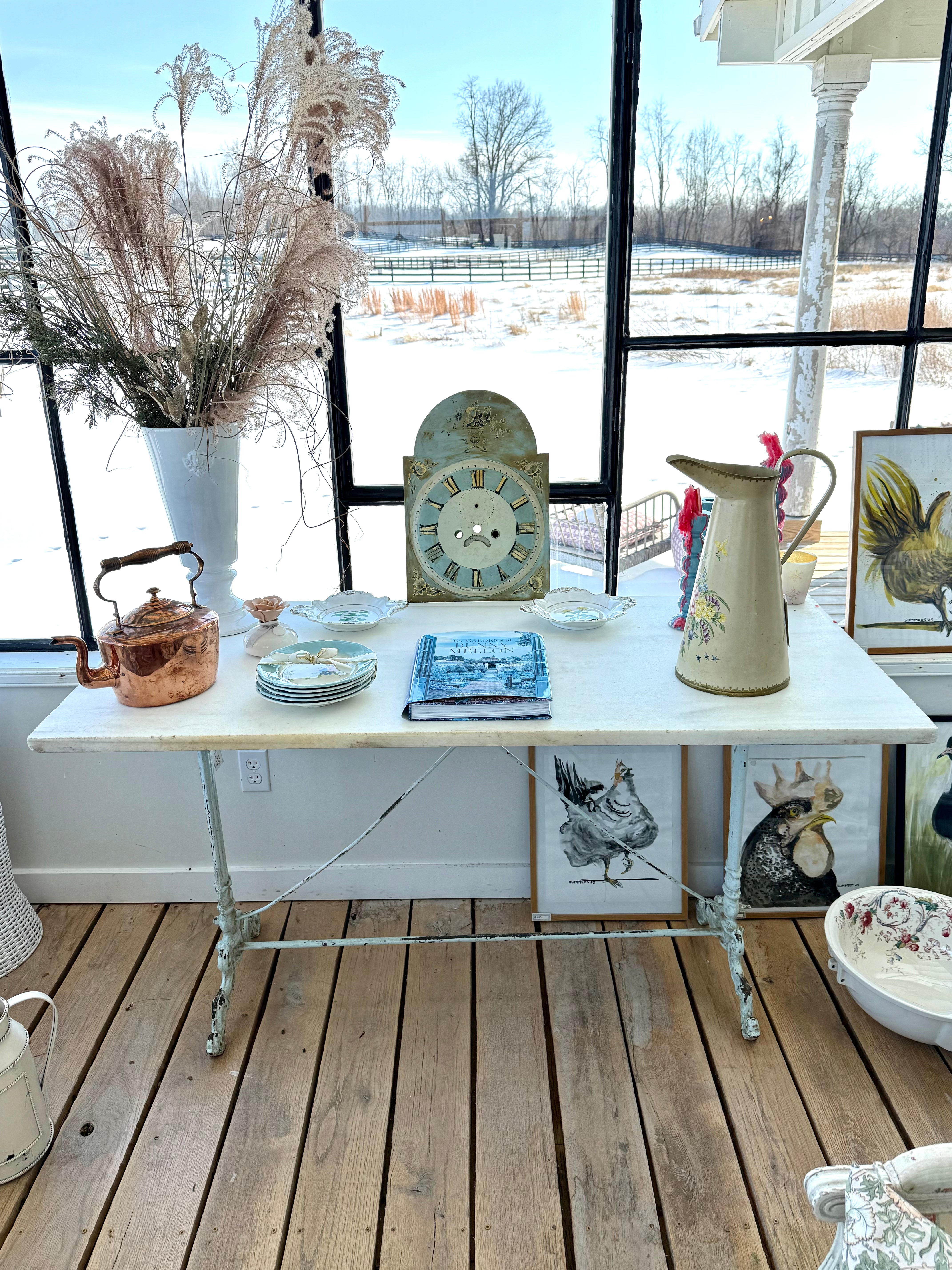 Antique French Table Marble Top