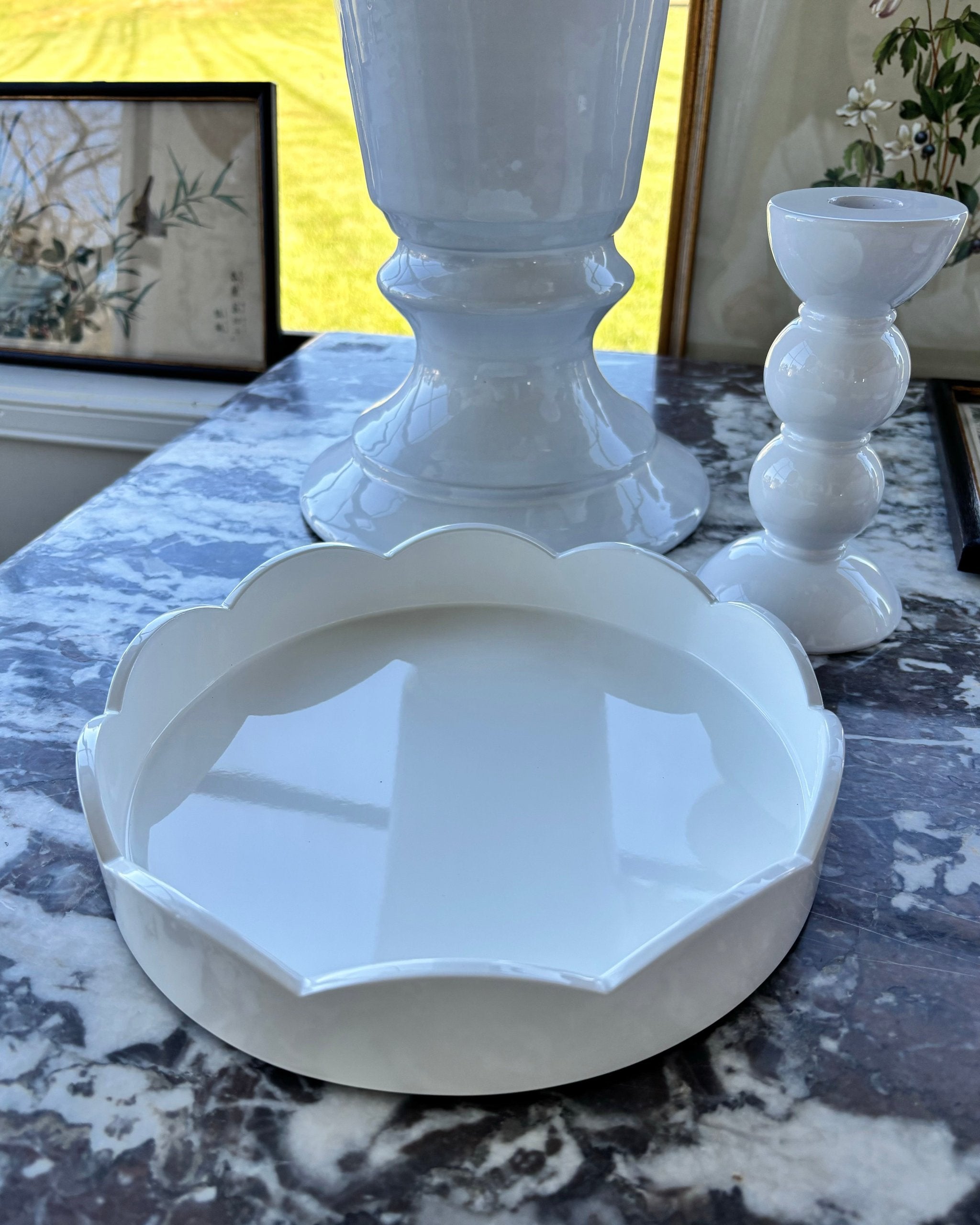 Small White Scallop Tray by Addison Ross