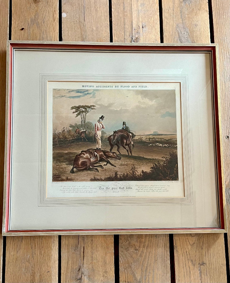 Hand-Colored Engraving Equestrian