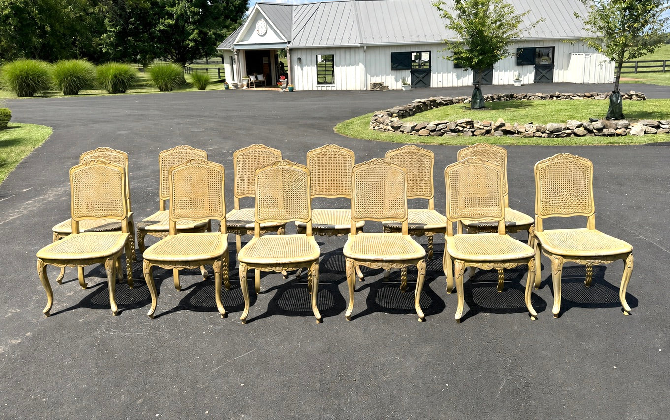 Antique French Dining Chairs Louis XV Set of 12