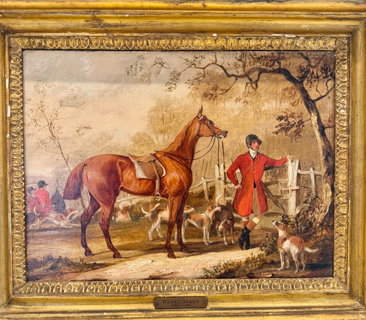 Pair of Antique Original Oil Paintings by Henry Alken 1700s