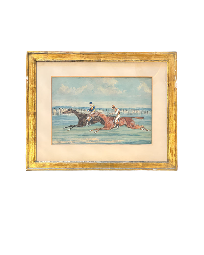 Signed Alken Horse Racing Watercolors
