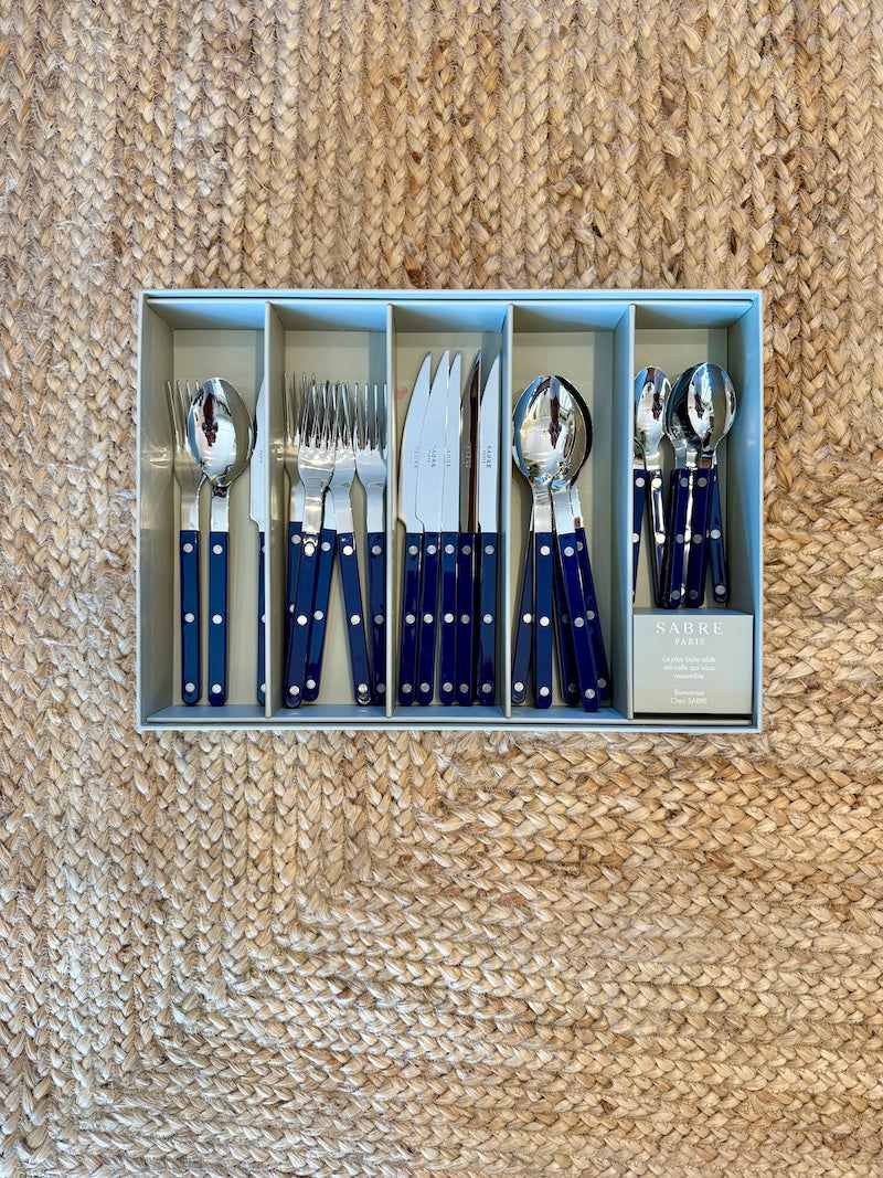 Sabre French Cutlery, Set of 24 Pieces, Bistro Solid Navy Blue