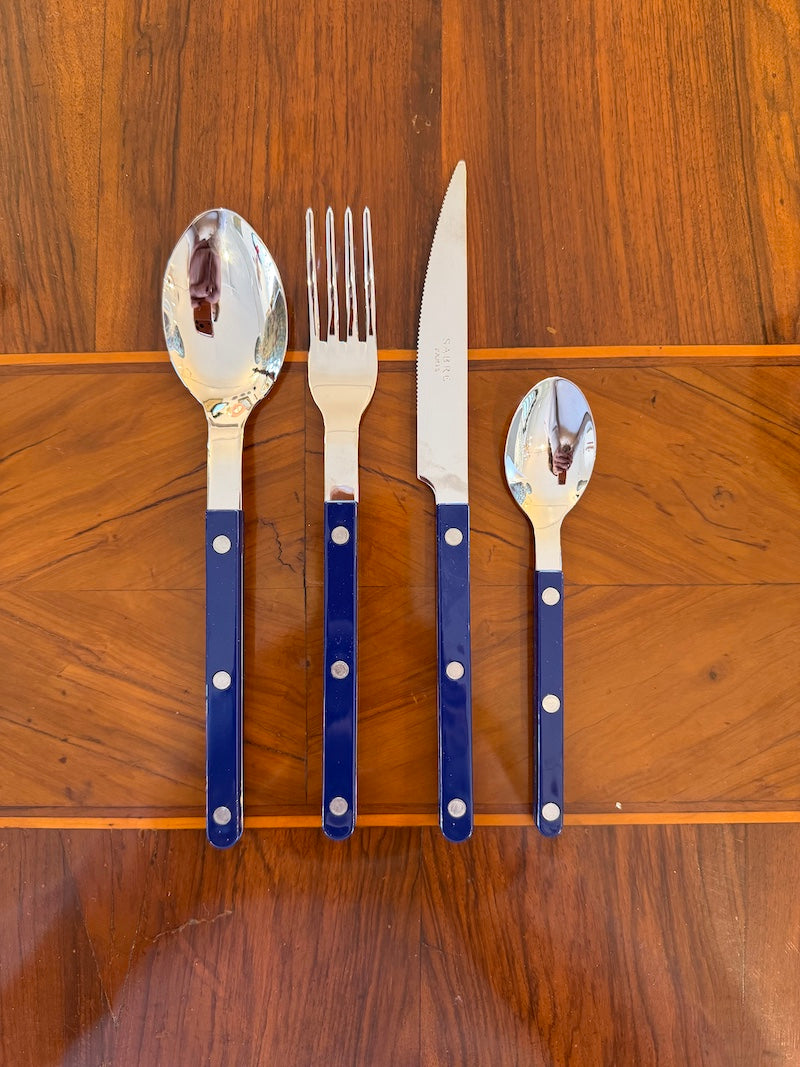 Sabre French Cutlery, Set of 24 Pieces, Bistro Solid Navy Blue