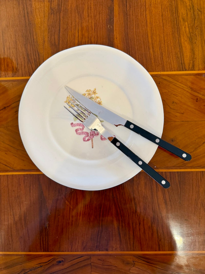 Sabre French Cutlery, Set of 24 Pieces, Bistro Solid Black