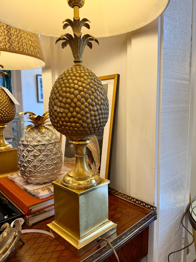 Pair of French Vintage 1970s Maison Charles Pineapple Lamps