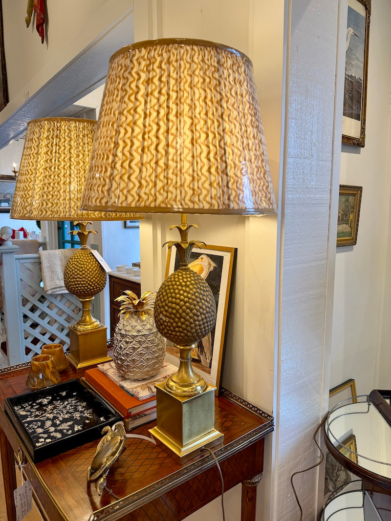 Pair of French Vintage 1970s Maison Charles Pineapple Lamps