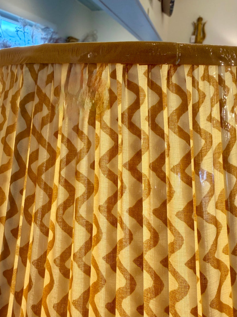 16" Straight Empire Lamphade, Caramel Chevrons