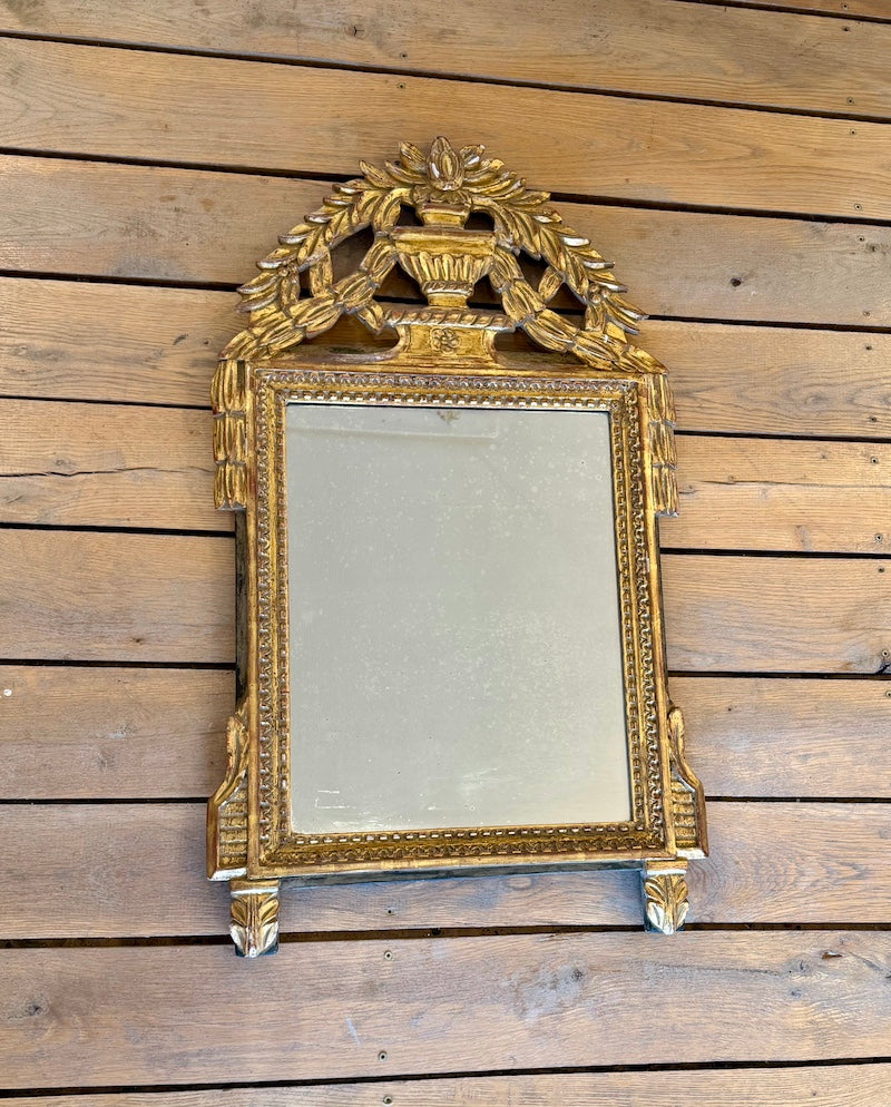 Antique French Louis XVI gilded mirror