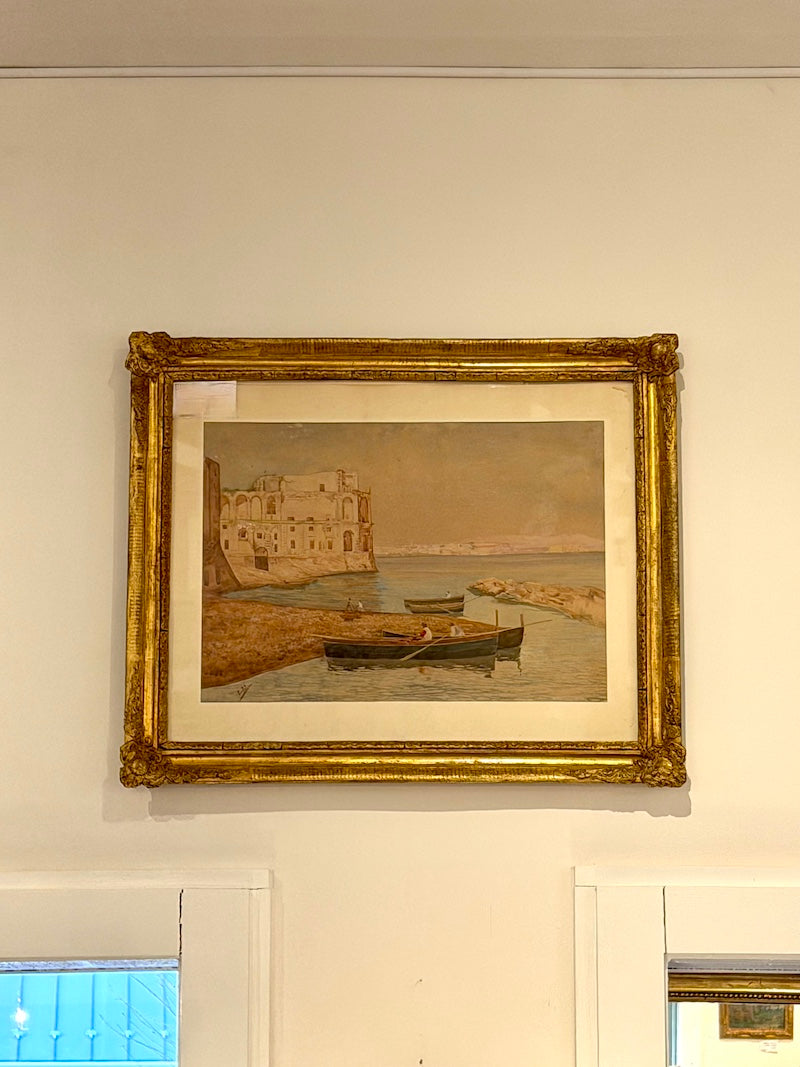 Antique Italian Watercolor, Napoli