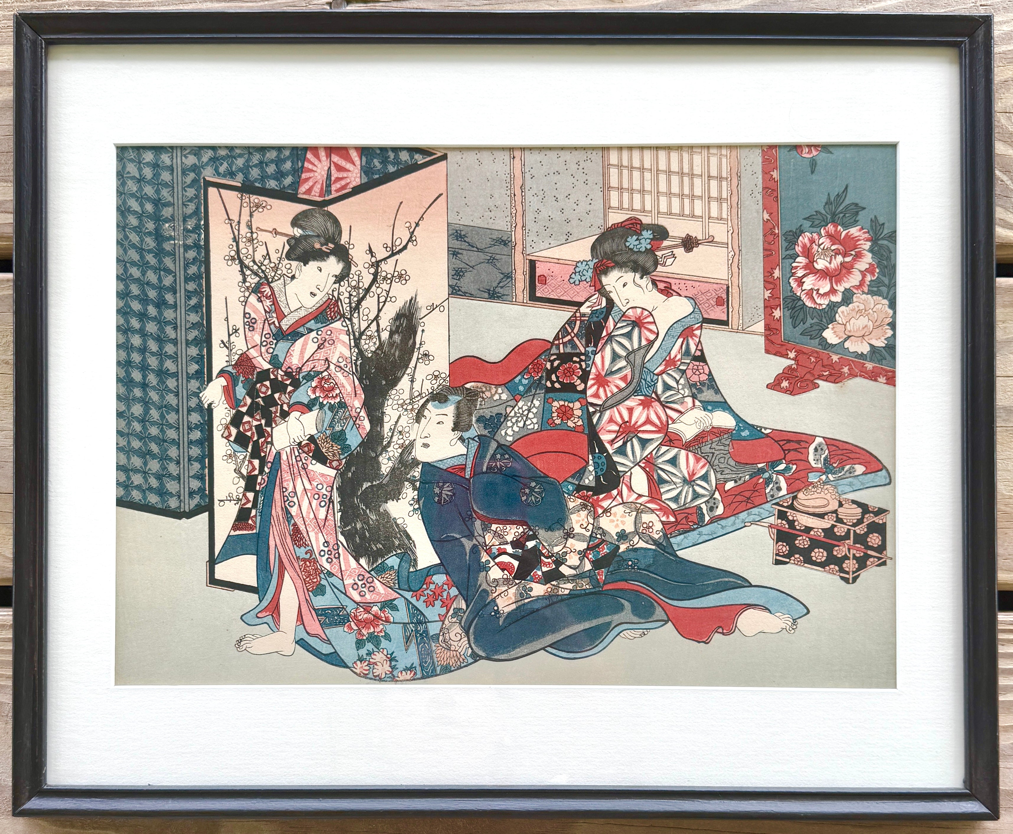 Antique Japanese Woodblock Print Tori Kiyonoga