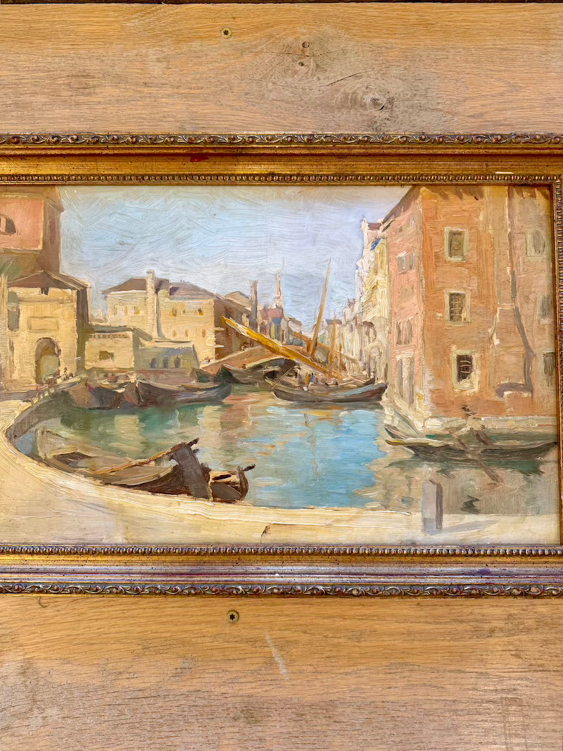 Antique Italian Painting of Venice