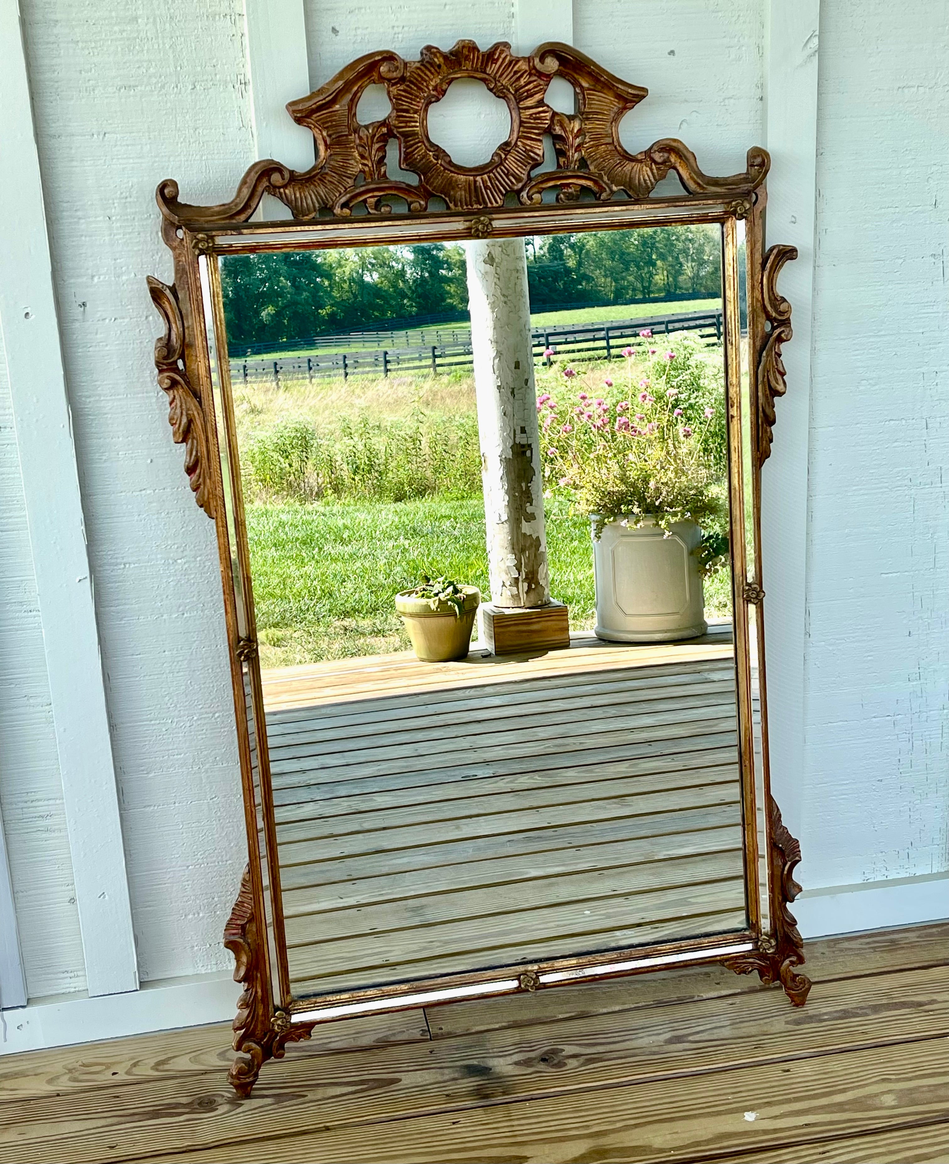 Antique Italian Gold Leaf Mirror