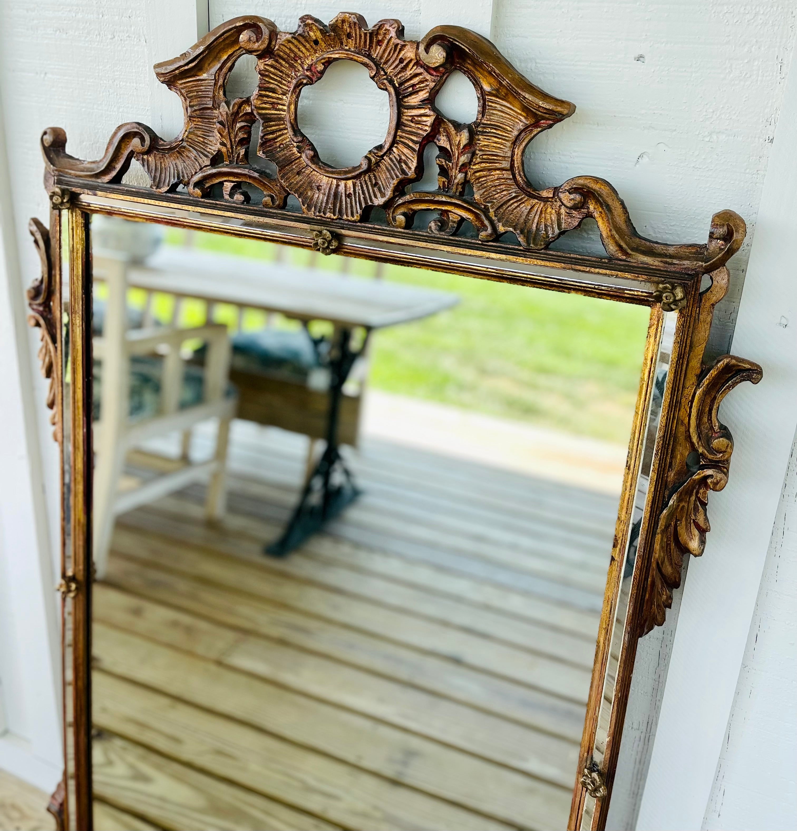 Antique Italian Gold Leaf Mirror