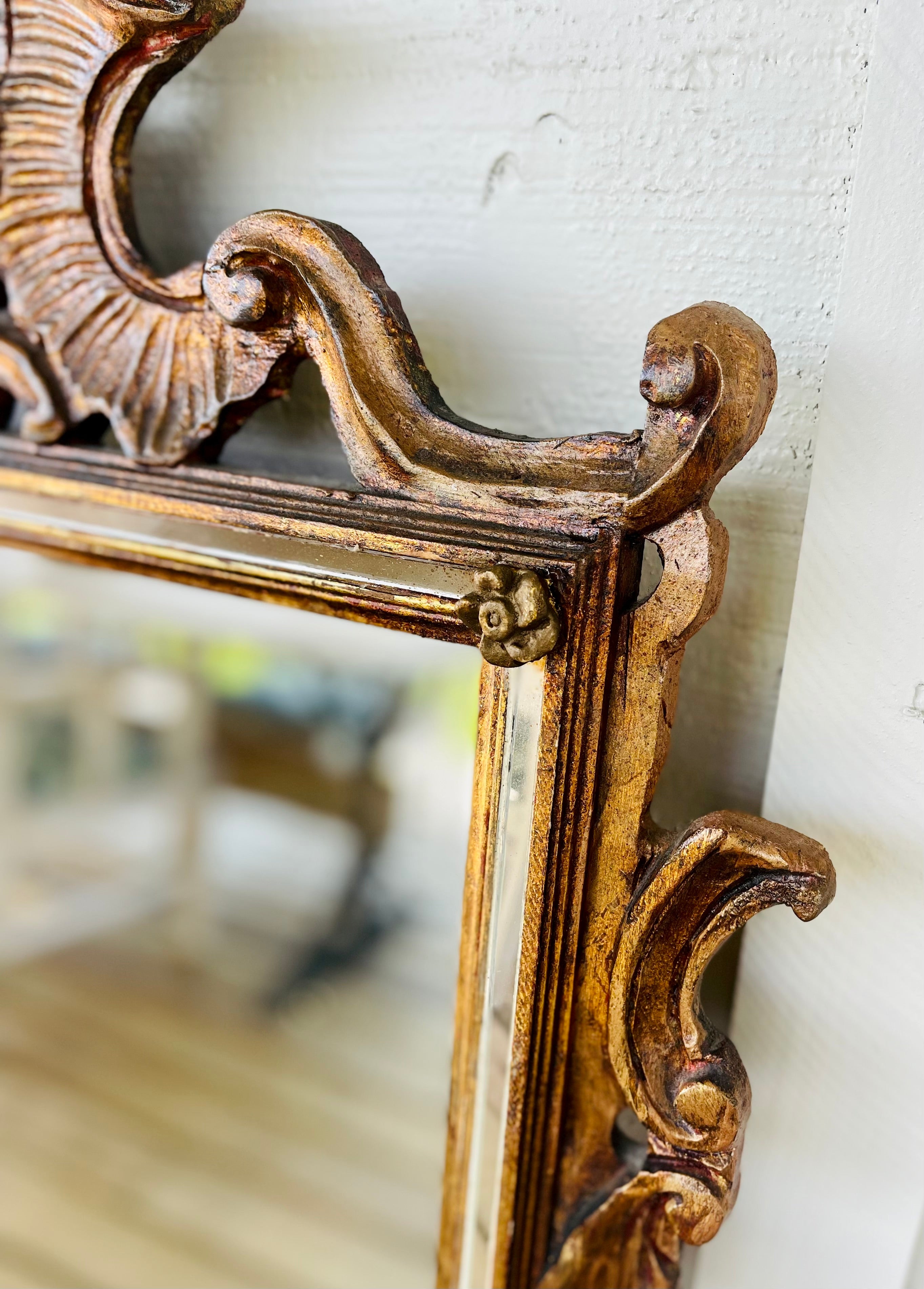 Antique Italian Gold Leaf Mirror