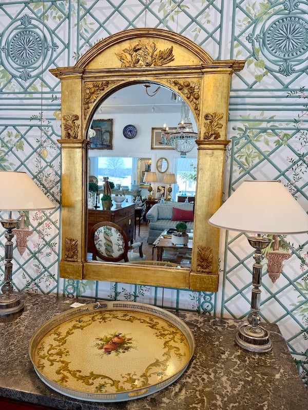 Antique Italian Mirror in Gilded Cornice