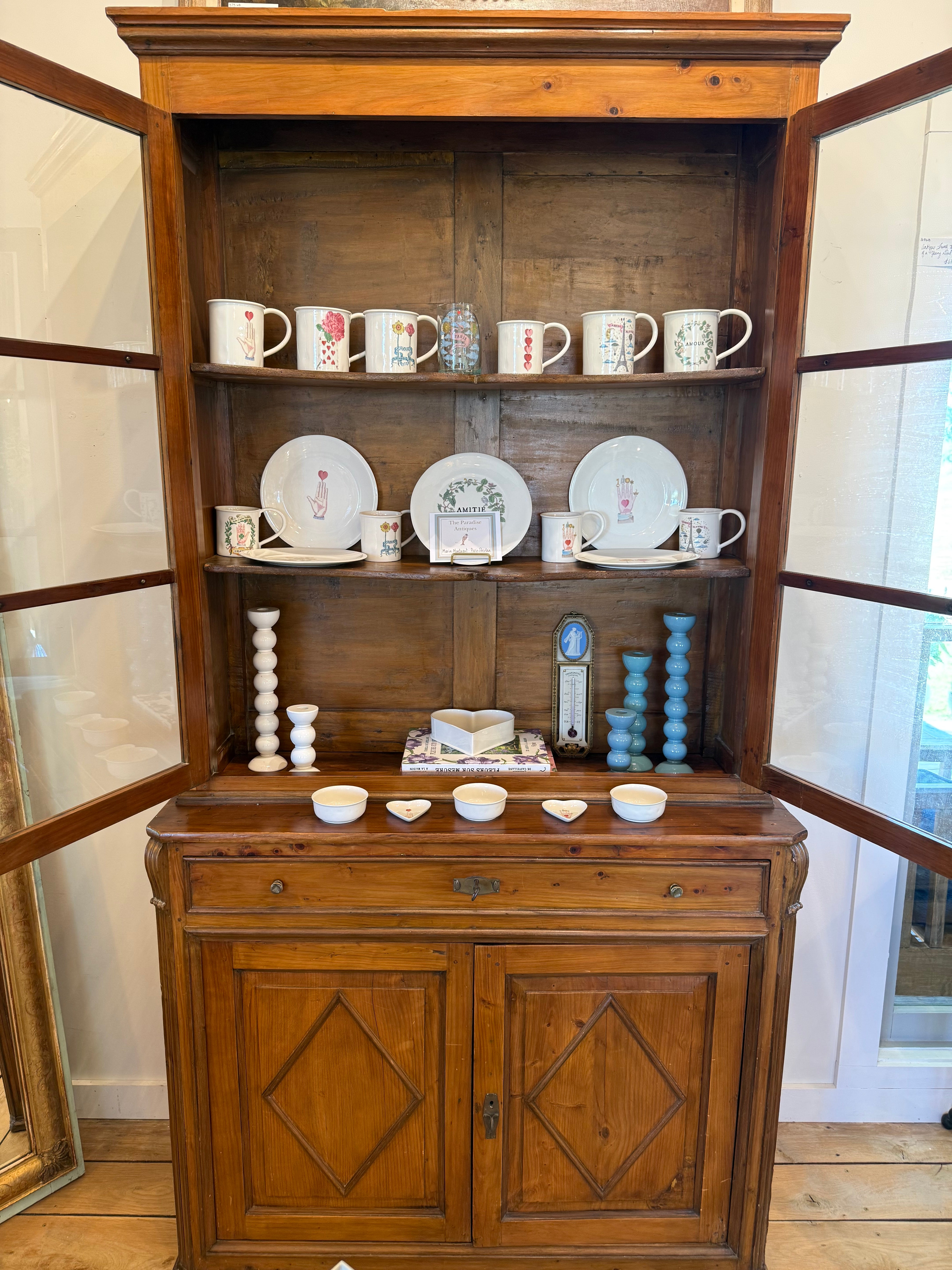 Antique Italian China Cabinet 1840s
