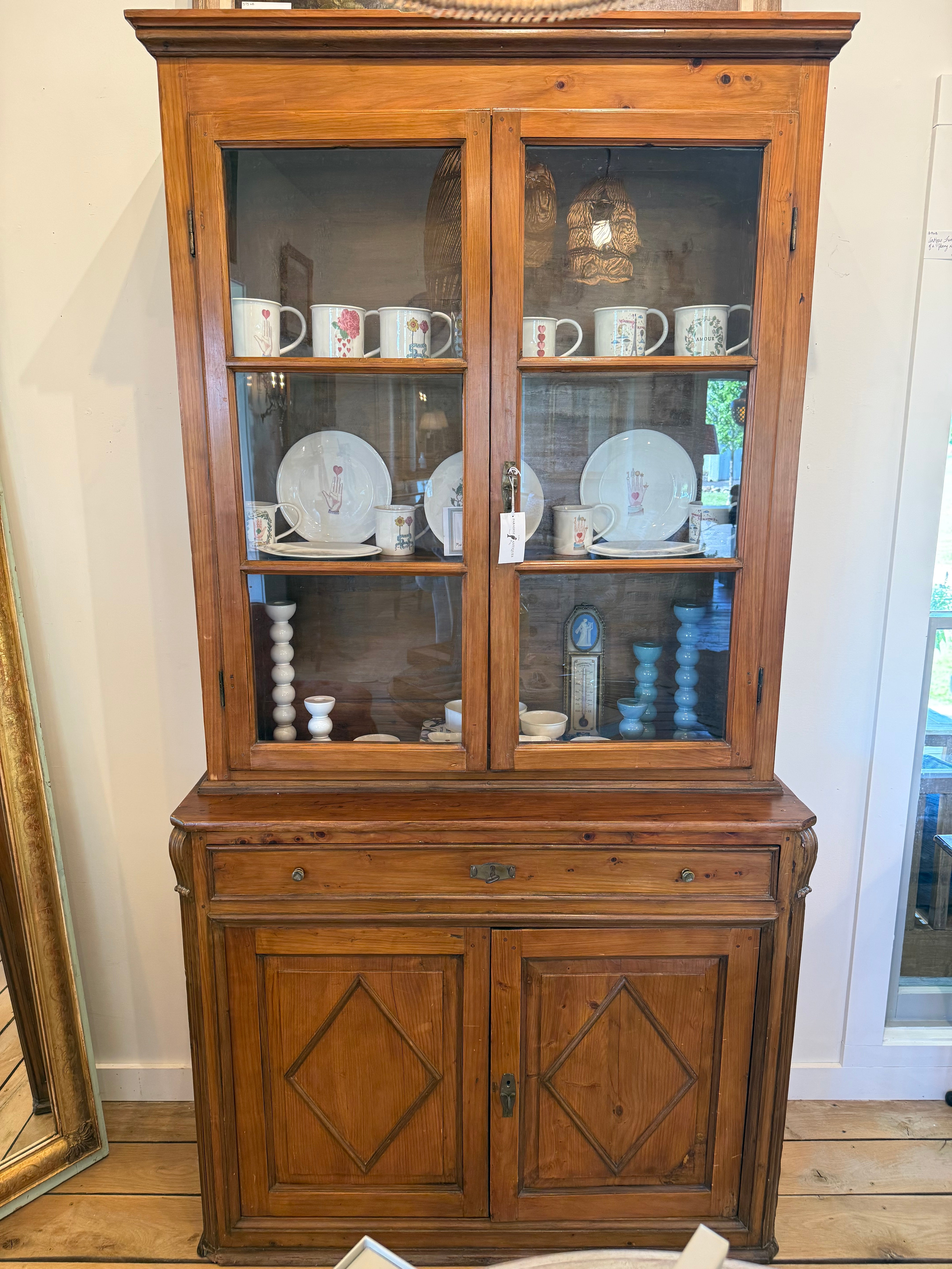 Antique Italian China Cabinet 1840s
