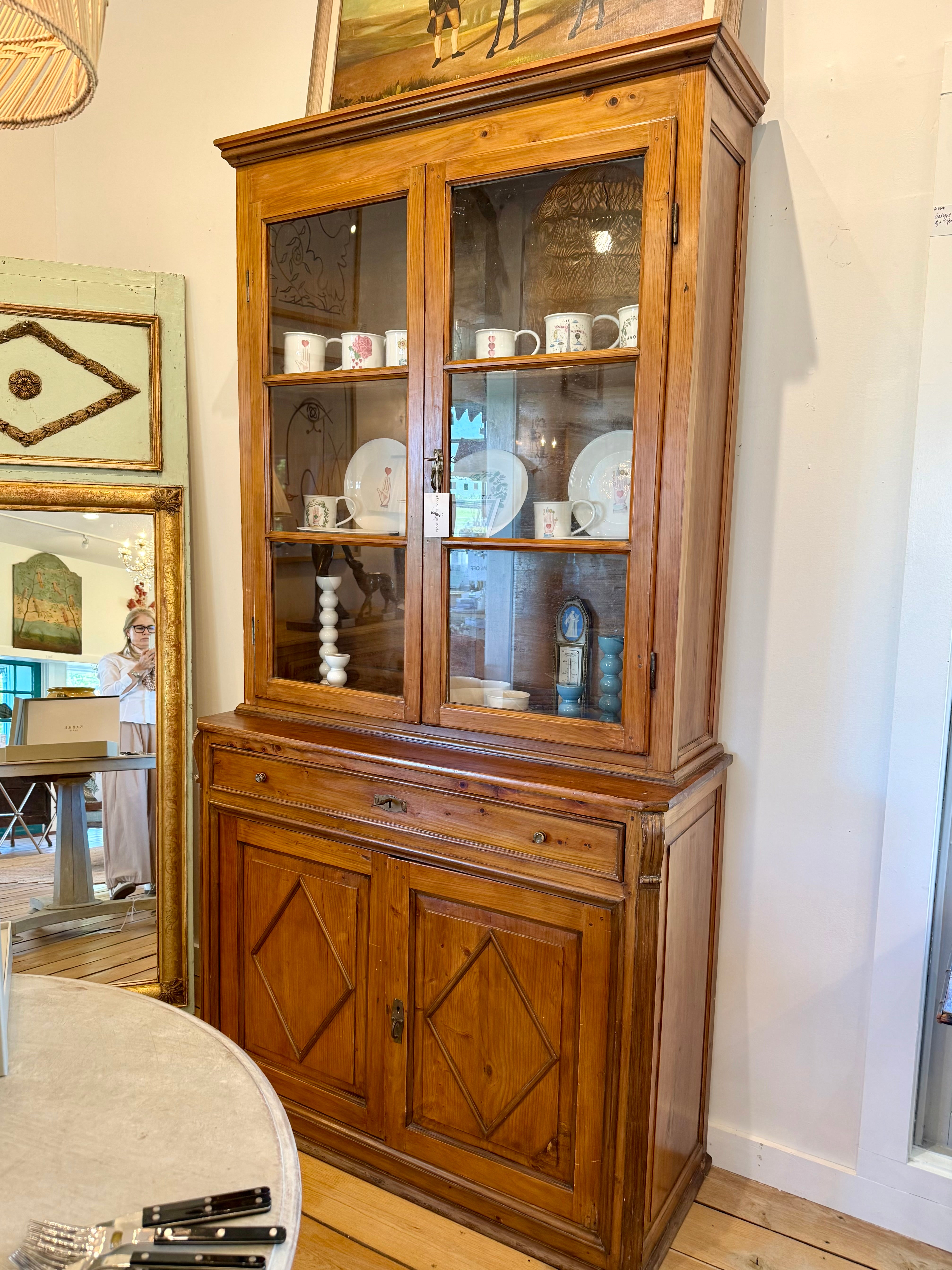 Antique Italian China Cabinet 1840s