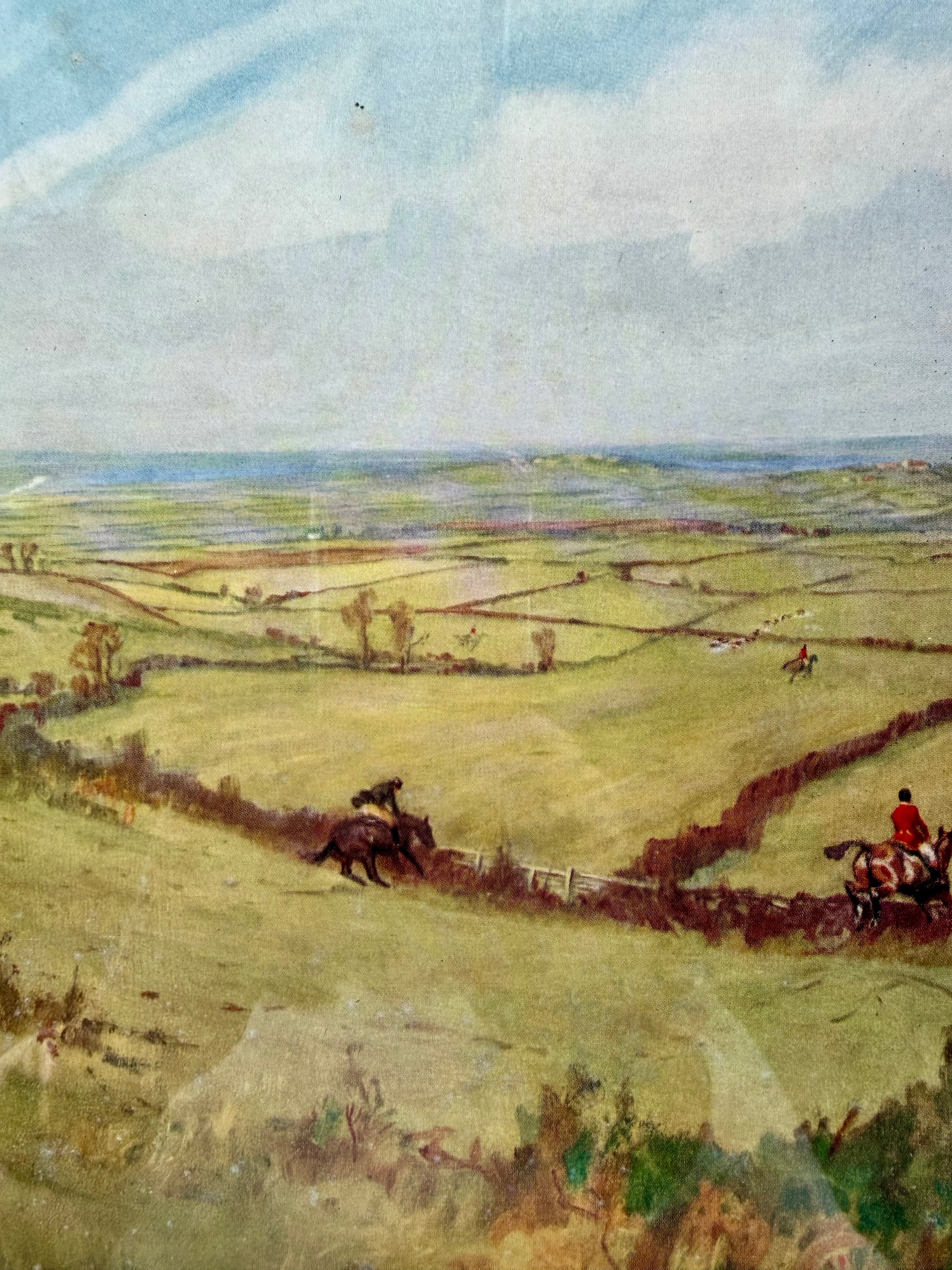 Hunt Print, The Quorn Hunt, Dalby Vale, 1952, by Lionel Edward