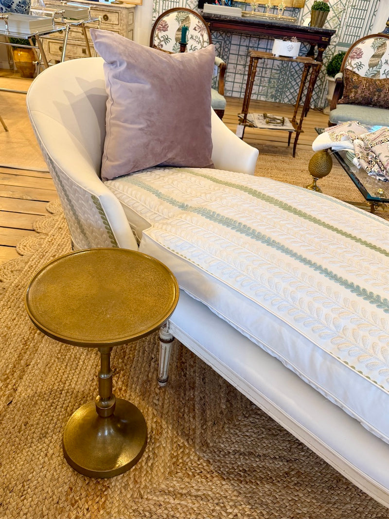 Brass-Colored Pedestal Side Table