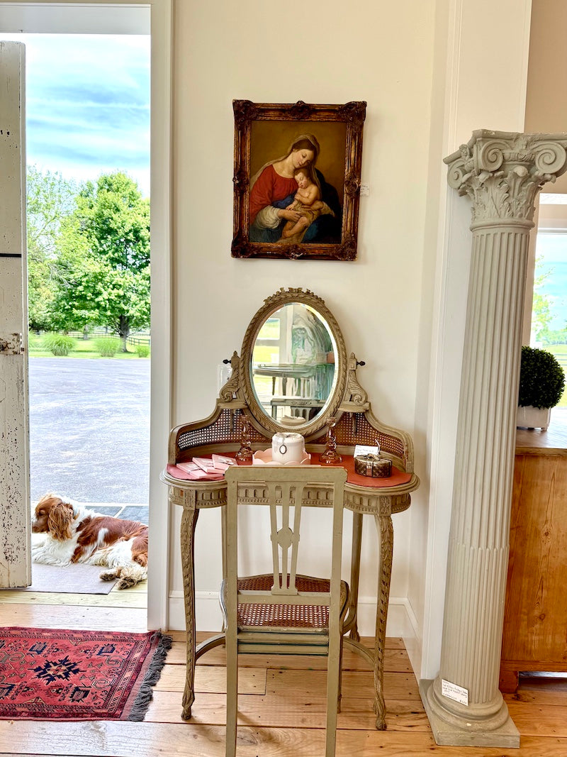 Antique French Vanity and Chair, Circa 1900s