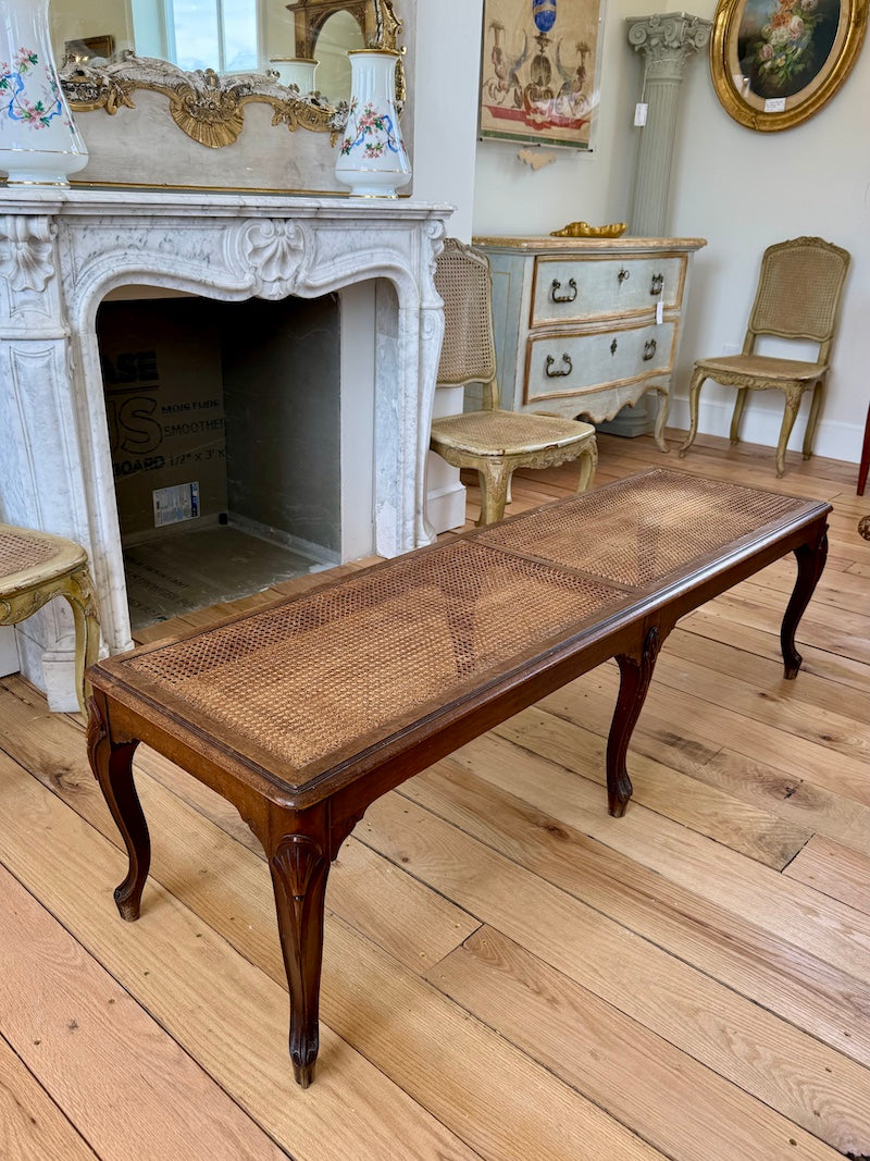 Antique French Banquette/Bench 19th C. Walnut