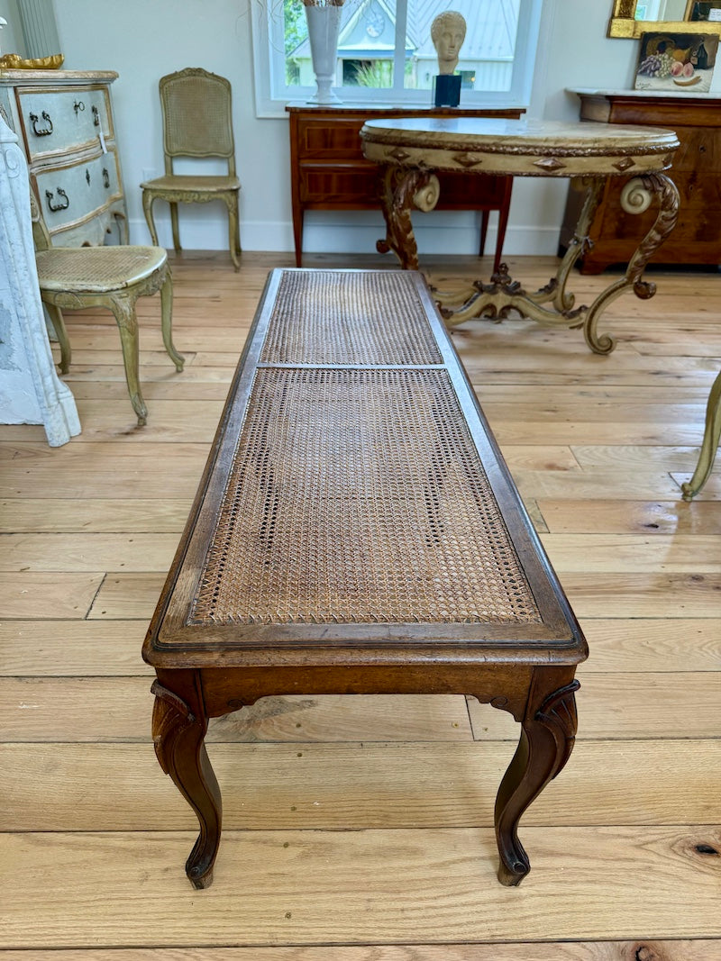 Antique French Banquette/Bench 19th C. Walnut