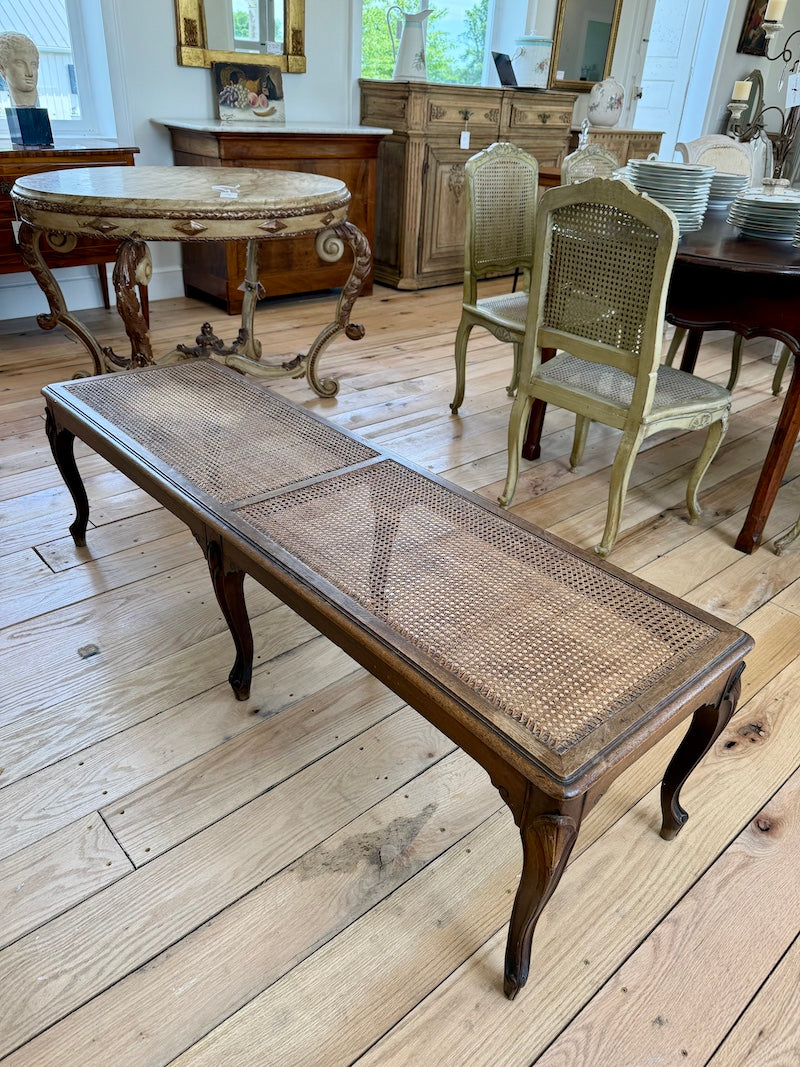 Antique French Banquette/Bench 19th C. Walnut