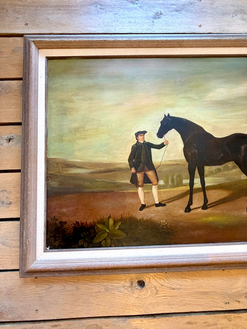 Oil Painting by J. Conway, "Horse and Groom"