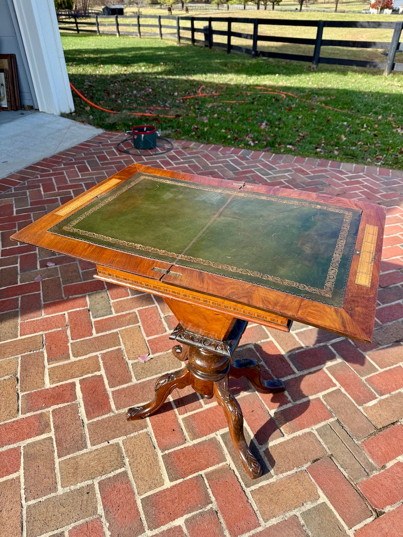 Antique English Game Table with Marquetry