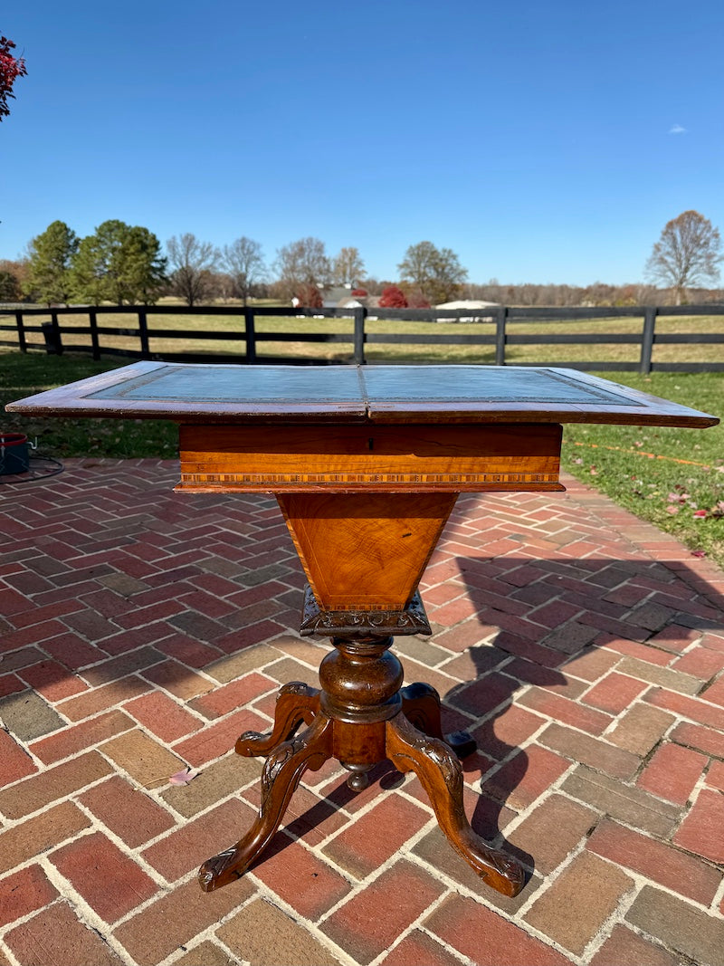 Antique English Game Table with Marquetry