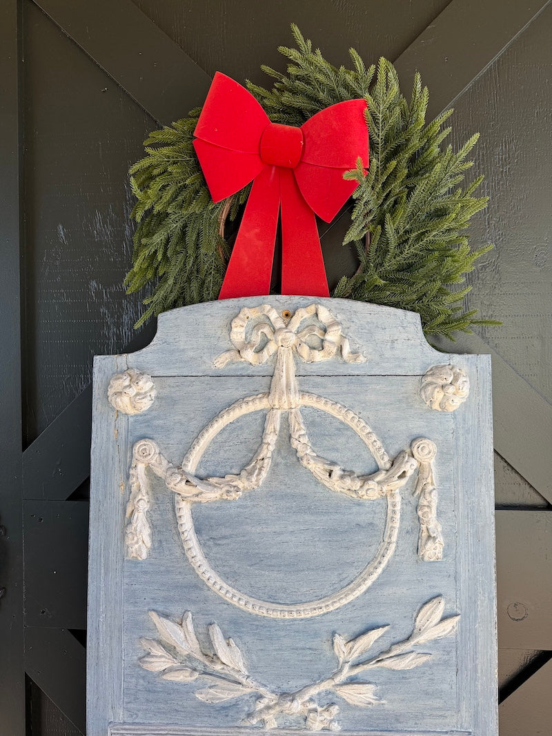 Antique French Trumeau, Louis XVI Blue Patina