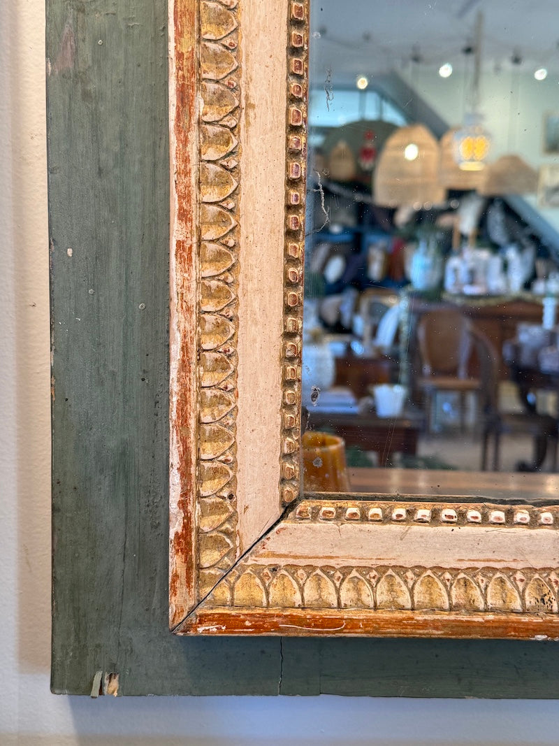 Antique French Trumeau, Green Patina