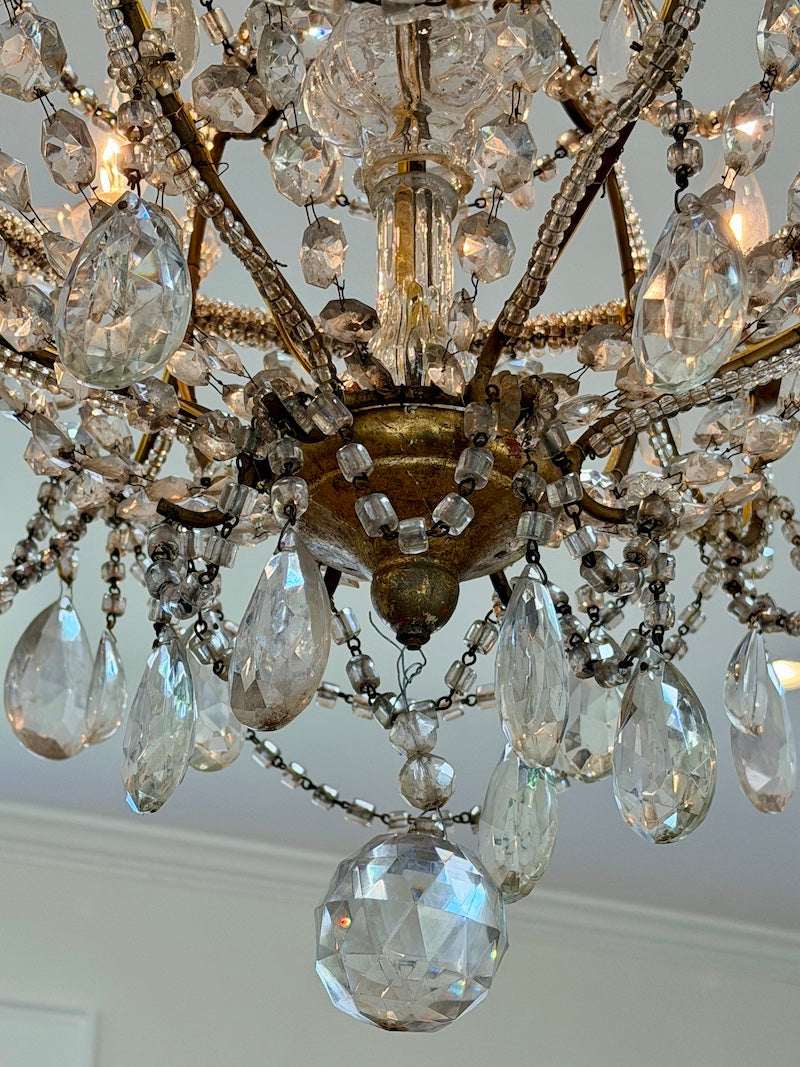 Antique French Chandeliers with Stunning Crystals