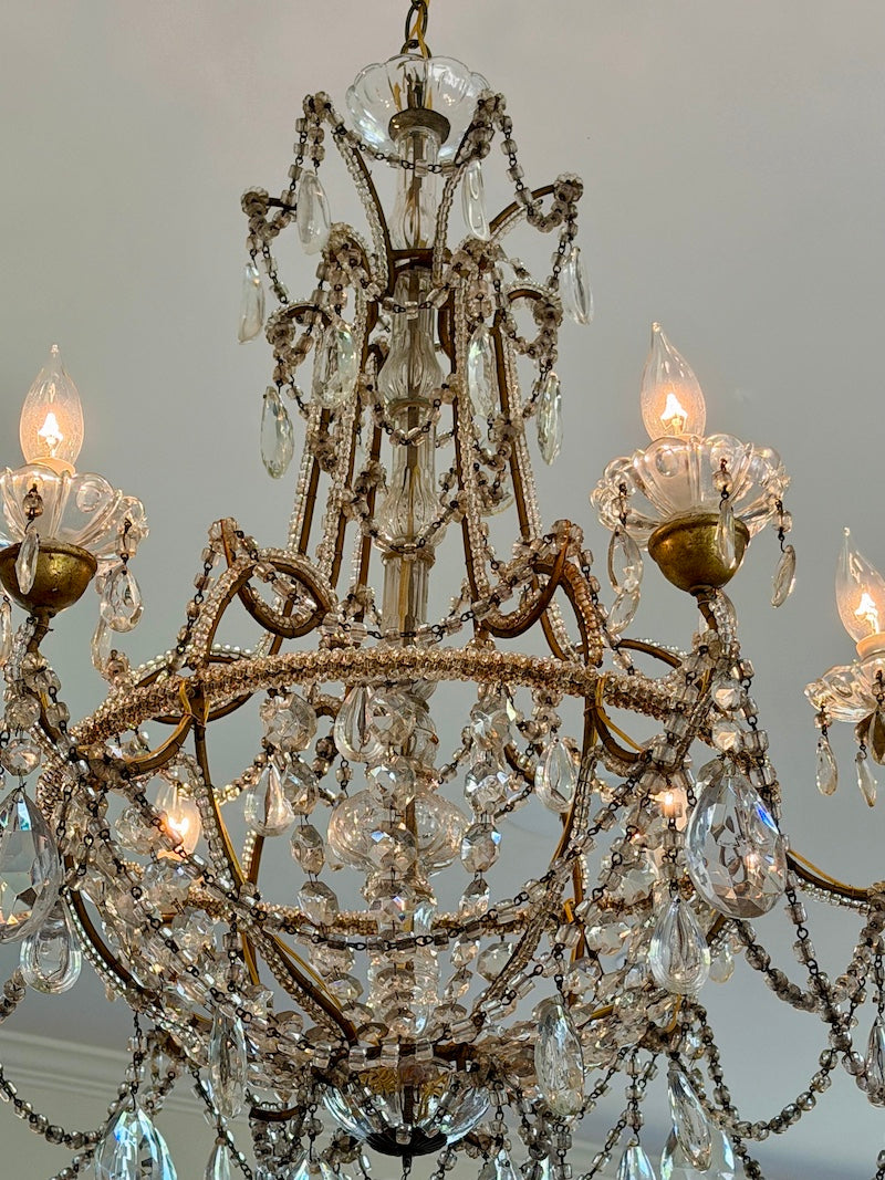 Antique French Chandeliers with Stunning Crystals
