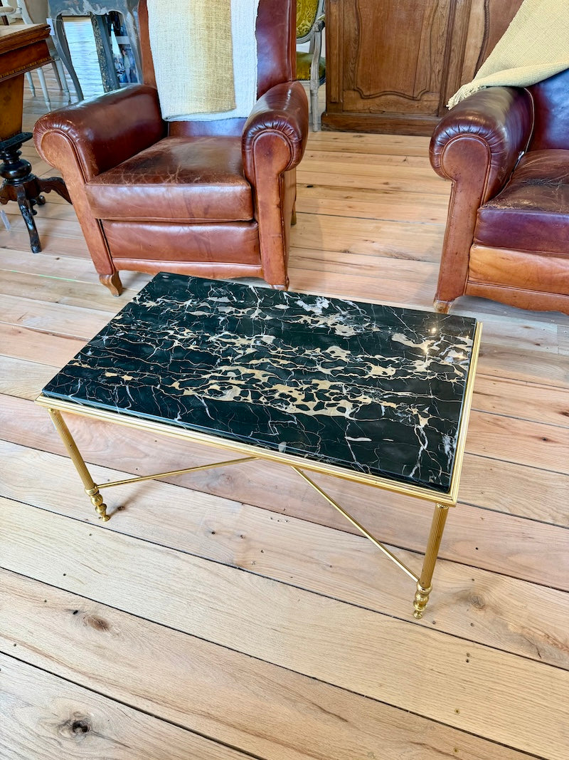 Antique French Bronze Table with Marble Top 19th C.