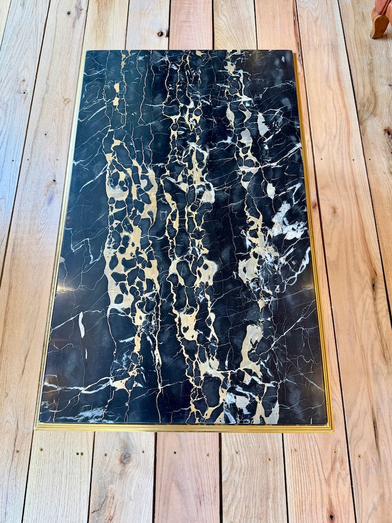 Antique French Bronze Table with Marble Top 19th C.