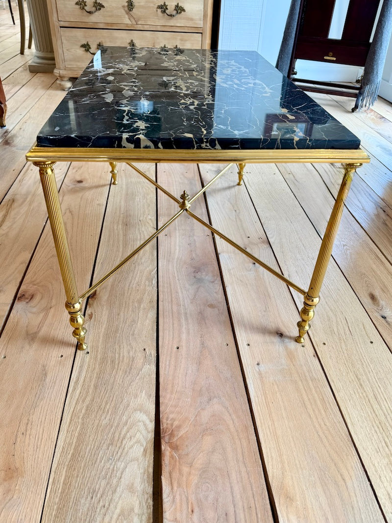 Antique French Bronze Table with Marble Top 19th C.