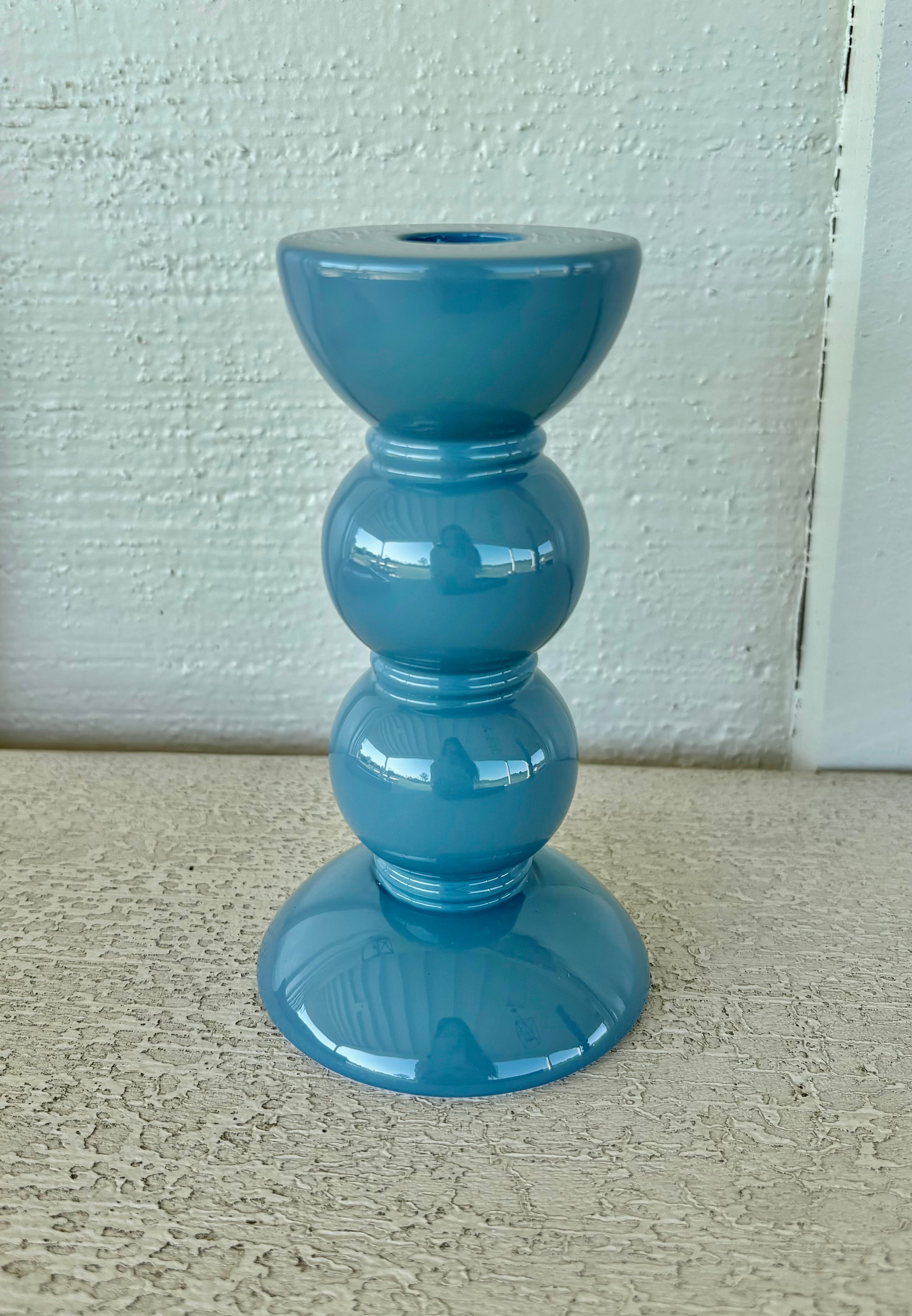 British Design by Addison Ross Bobbin Chambray Small lacquered Candlestick