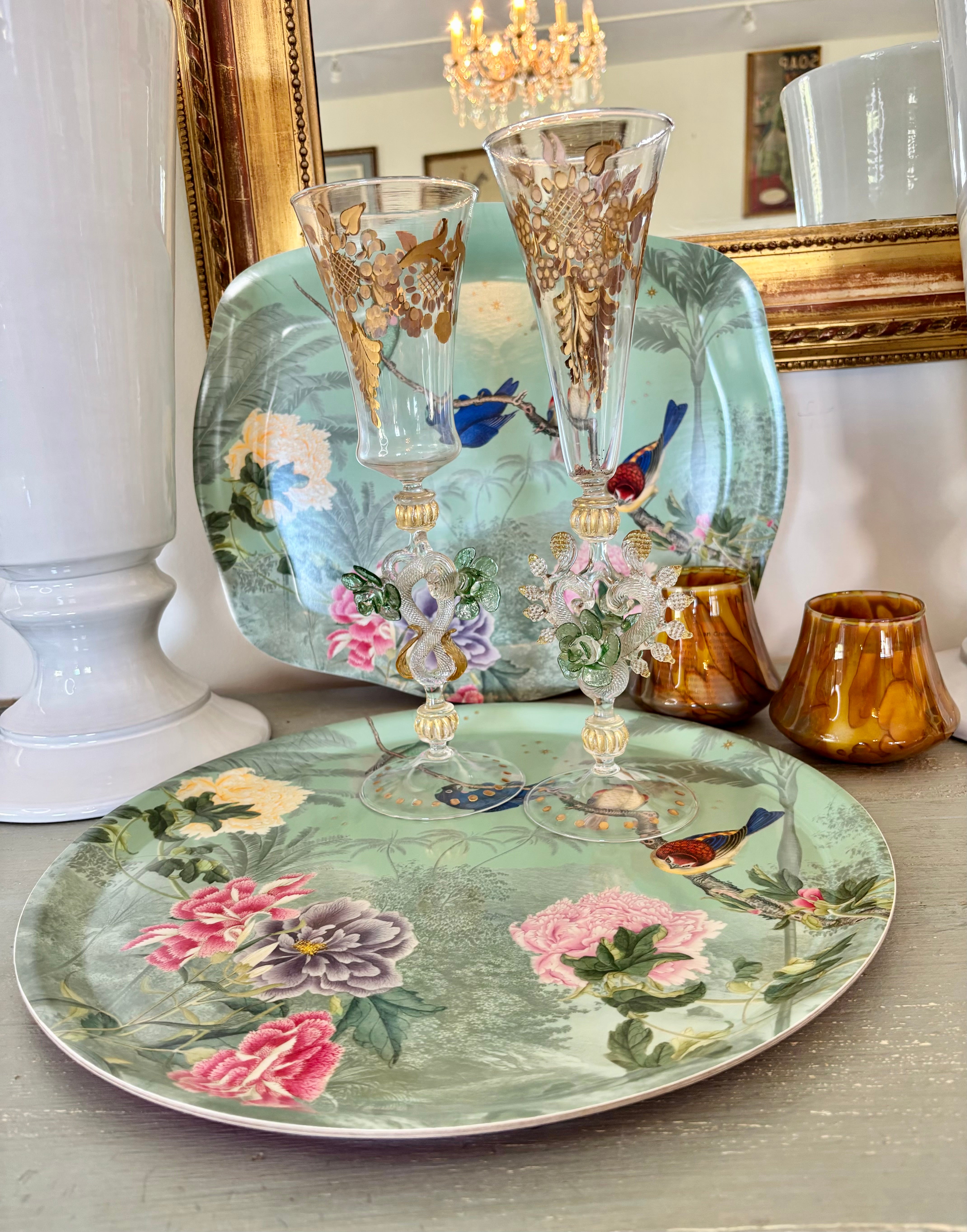 French Design by Paradisio Round Birdies Tray