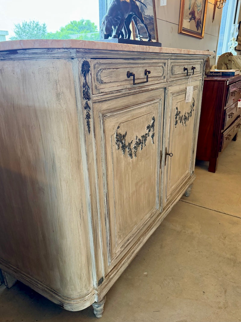 Antique French Sideboard, Louis XVI, Original Marble Top