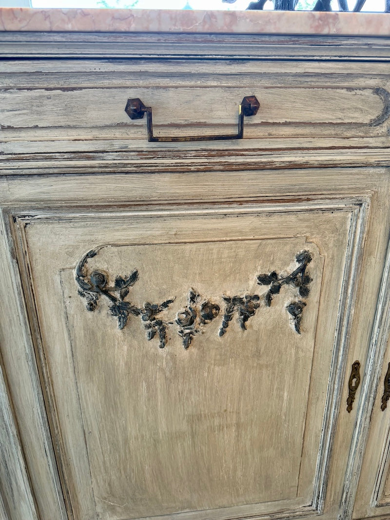 Antique French Sideboard, Louis XVI, Original Marble Top