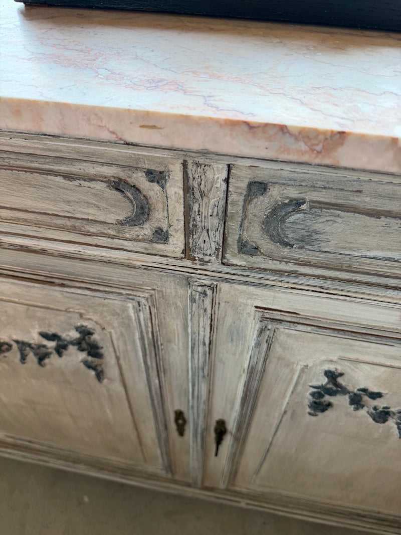 Antique French Sideboard, Louis XVI, Original Marble Top