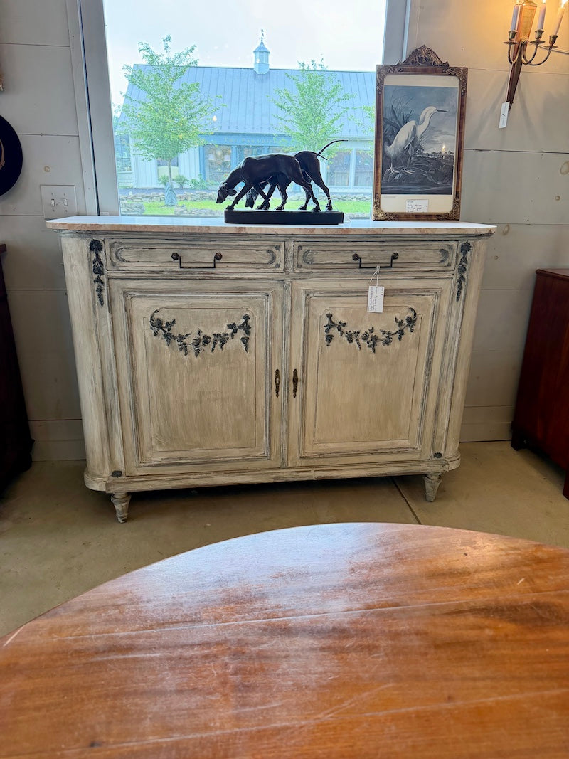 Antique French Sideboard, Louis XVI, Original Marble Top