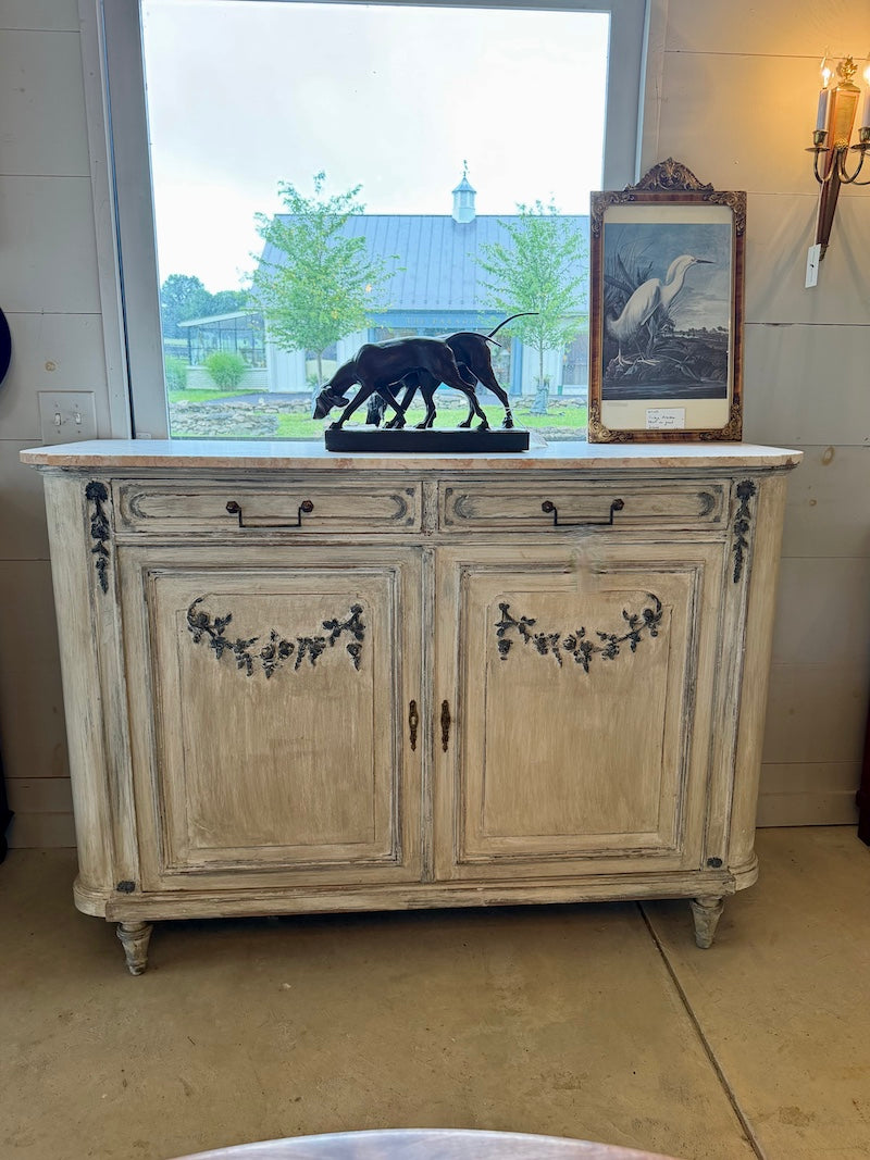 Antique French Sideboard, Louis XVI, Original Marble Top
