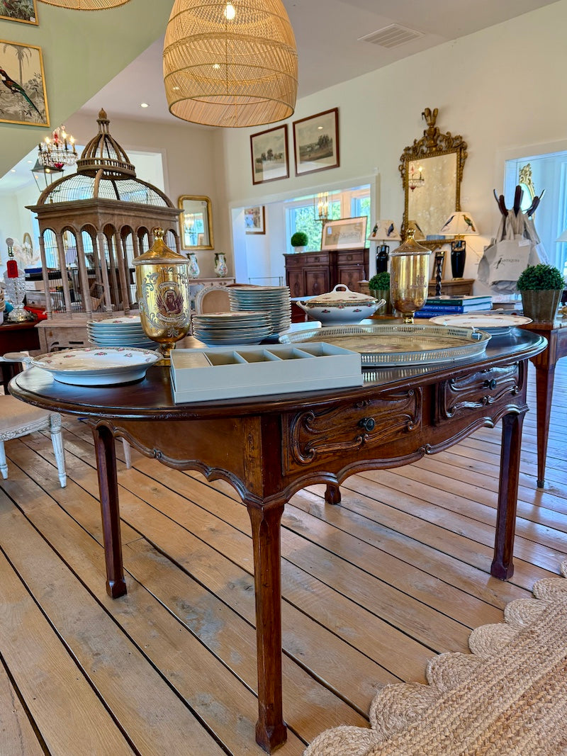 Antique Italian Tuscan Oval Table