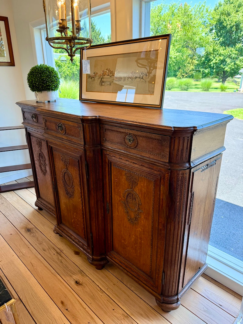 Antique Belgian de Liège Buffet, Unique Craftsmanship