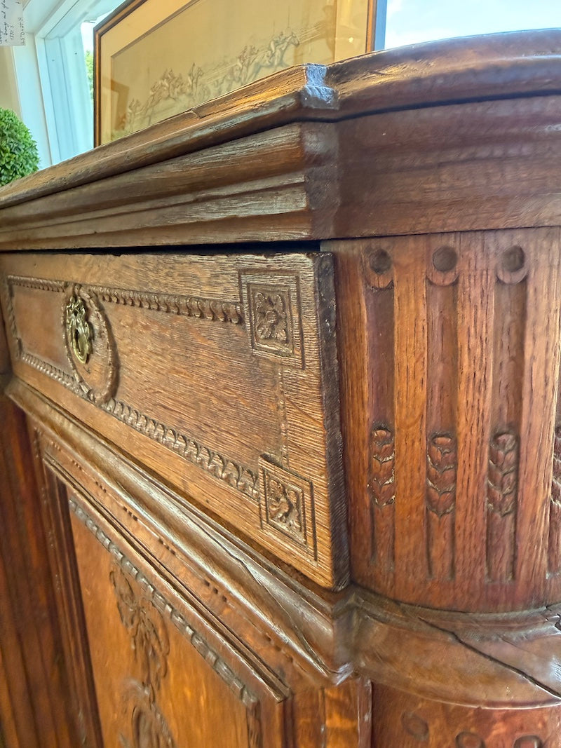 Antique Belgian de Liège Buffet, Unique Craftsmanship