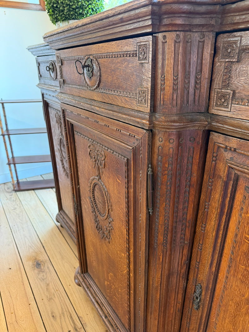 Antique Belgian de Liège Buffet, Unique Craftsmanship